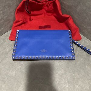 Valentino Blue Studded Women's Clutch